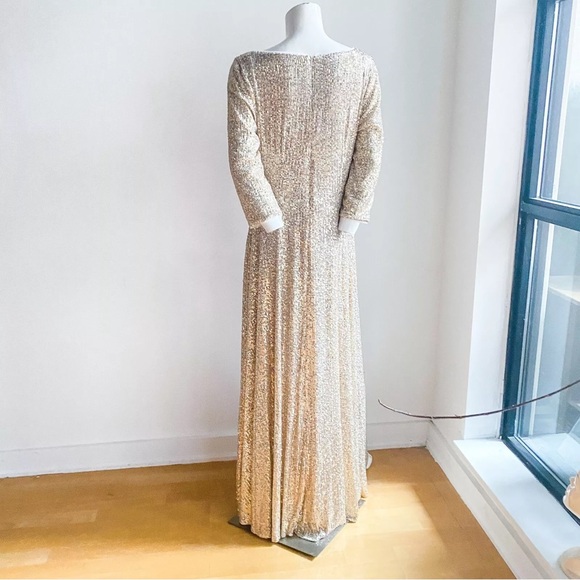 OLEG CASSINI Allover Sequin A-line Gown Size 18W - Picture 5 of 9